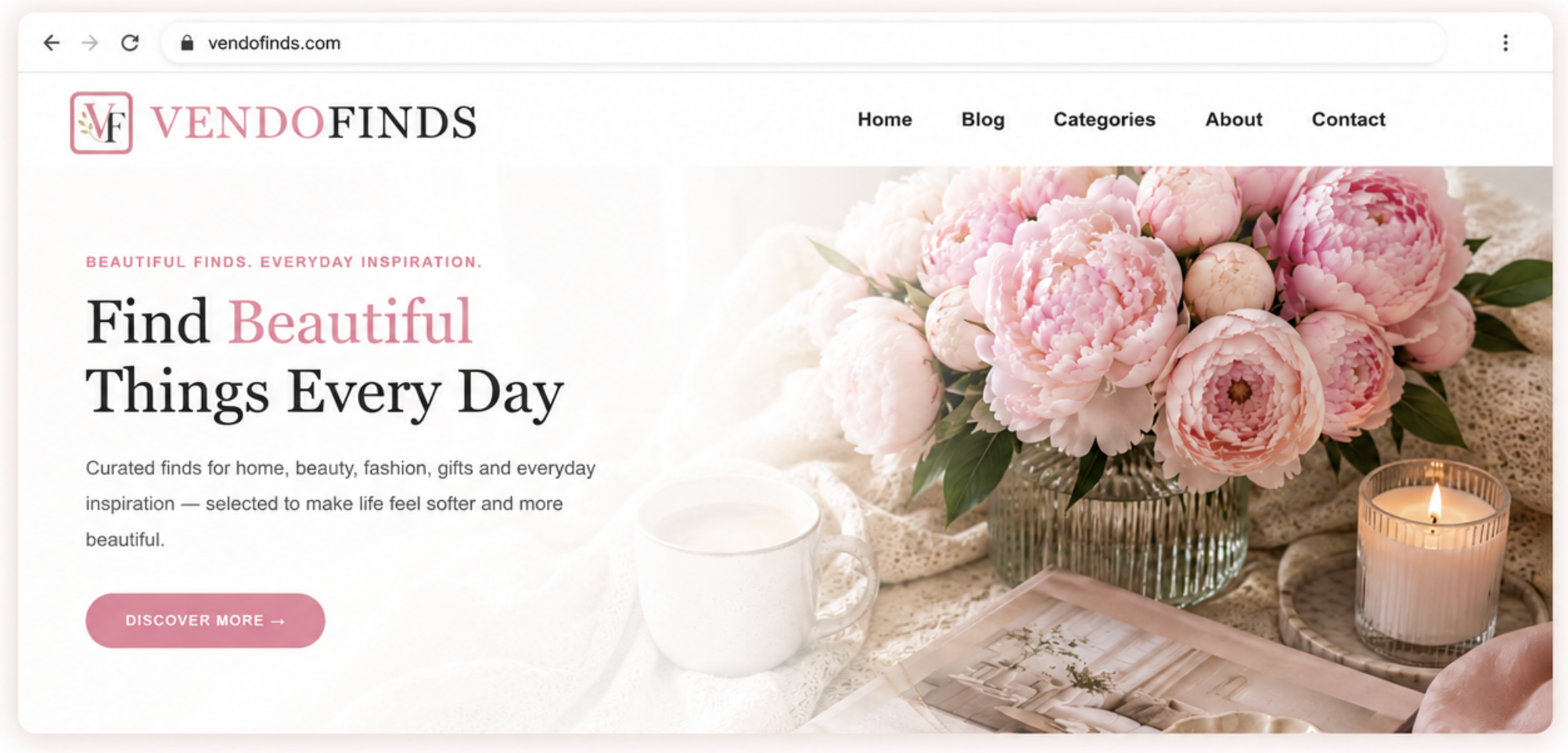 VendoFinds website design